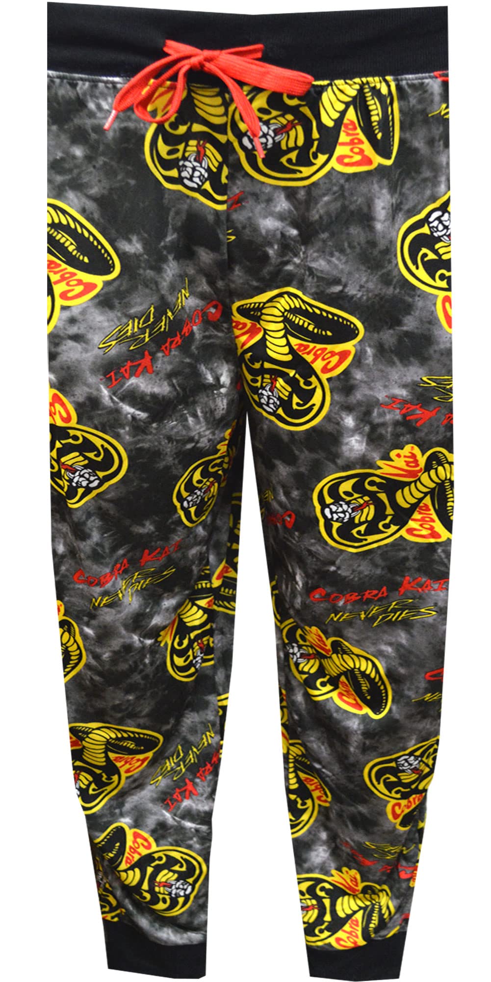Briefly Stated Mens Cobra Kai Logo Performance Fabric Jogger Loungepants (X-Large)